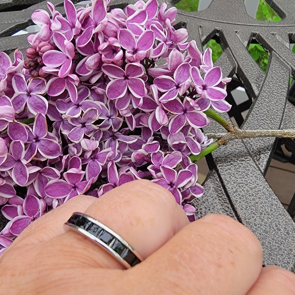 Bomb party lab created black onyx ring